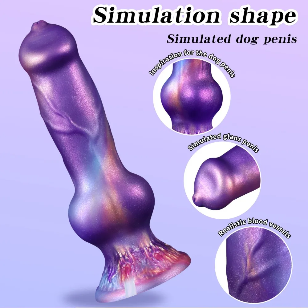 Realistic Dog Dildo – Squirting Anal Plug with Suction Cup & Enema Ball – Waterproof Silicone Adult Toy - Image 6