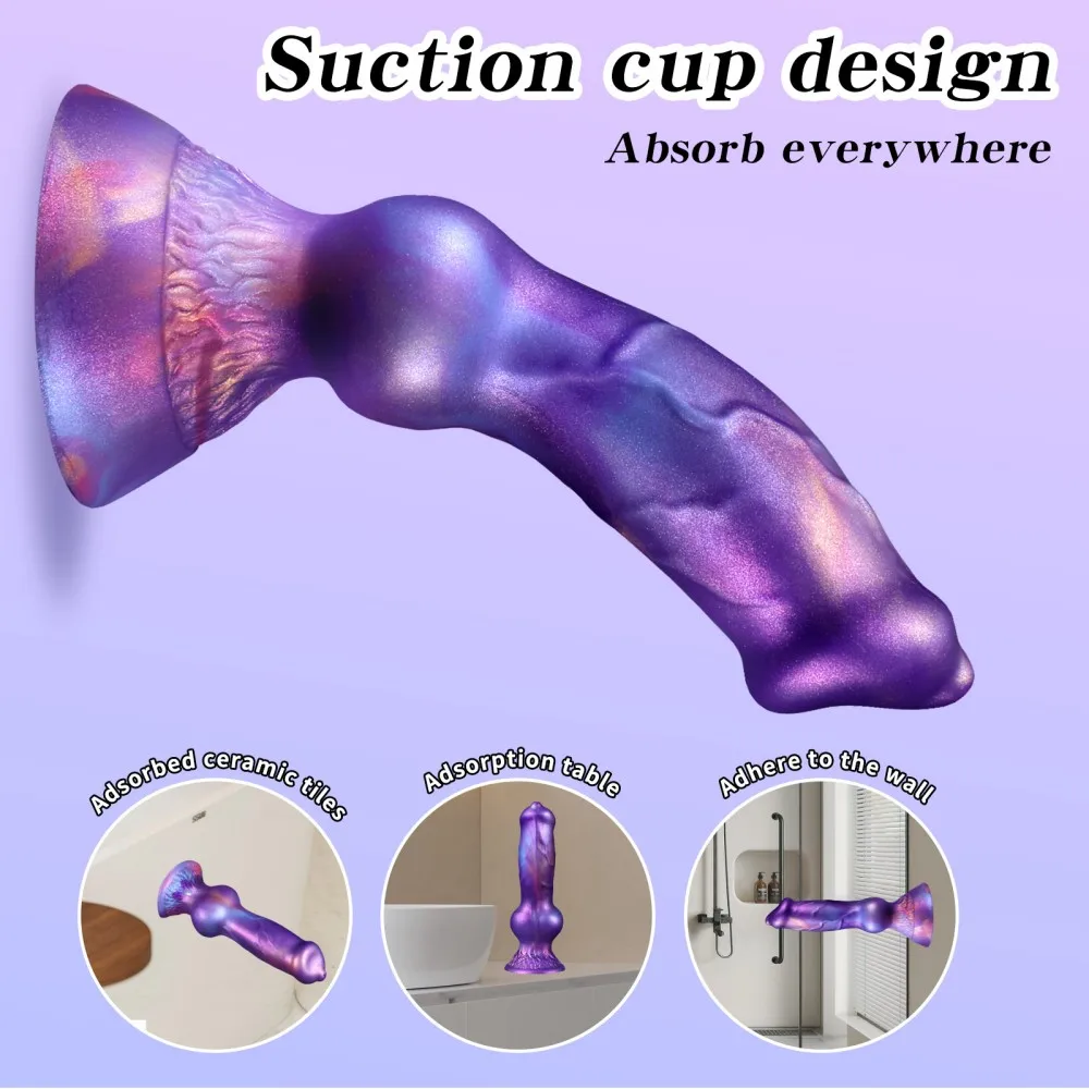 Realistic Dog Dildo – Squirting Anal Plug with Suction Cup & Enema Ball – Waterproof Silicone Adult Toy - Image 4