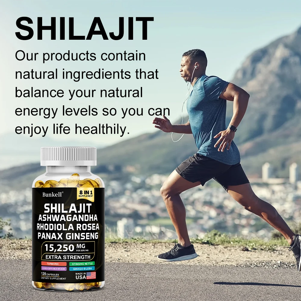 Shilajit Capsules USA 15250mg – With Ginseng, Ashwagandha & Turmeric for Energy, Muscle Mass & Endurance - Image 3